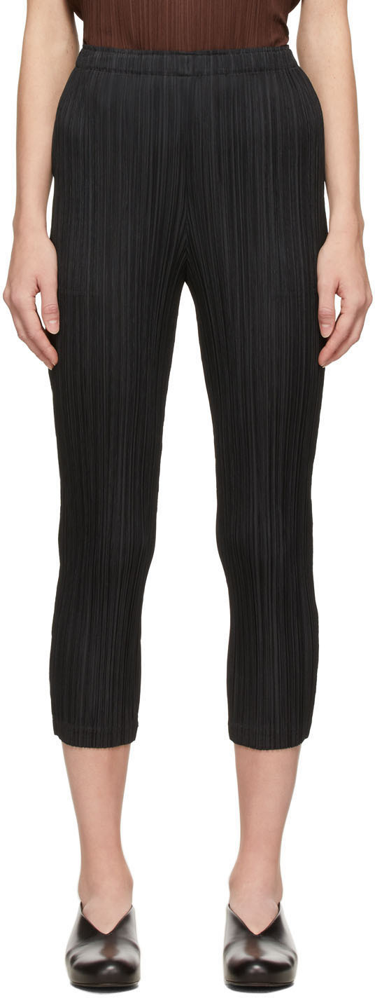 Pleats Please Issey Miyake Black Thicker Bottom 1 Trousers | Smart