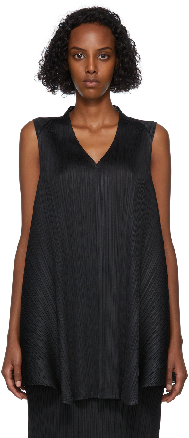 Pleats Please Issey Miyake Black Twilight Blouse