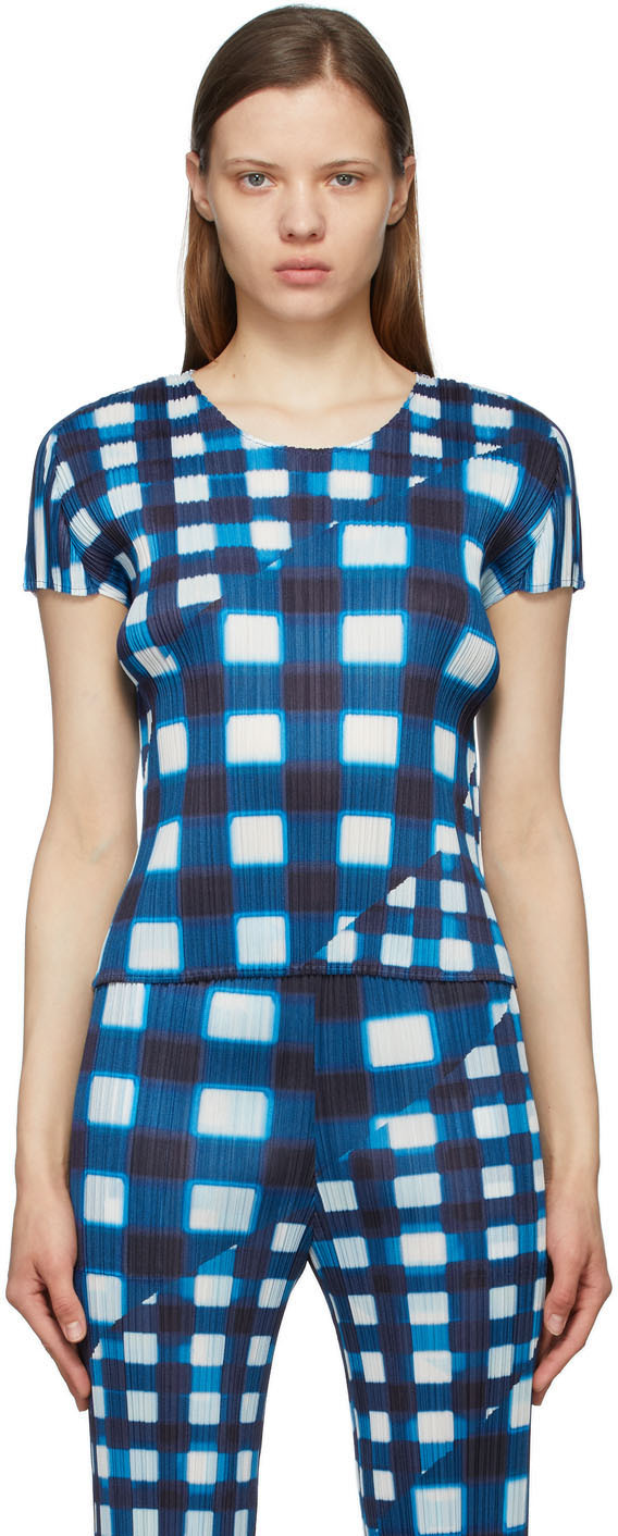 PLEATS PLEASE ISSEY MIYAKE CHECK BLUE