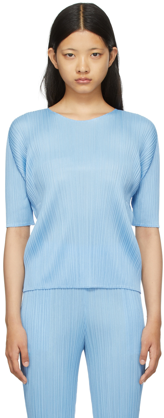 Pleats Please Issey Miyake Blue Monthly Colors July T-Shirt
