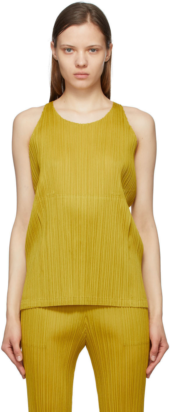 PLEATS PLEASE ISSEY MIYAKE OCHER TOP