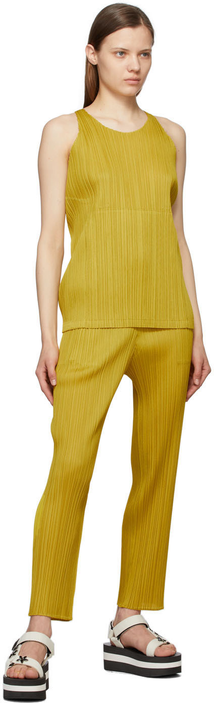 Pleats Please Issey Miyake Yellow Monthly Colors May Tank Top