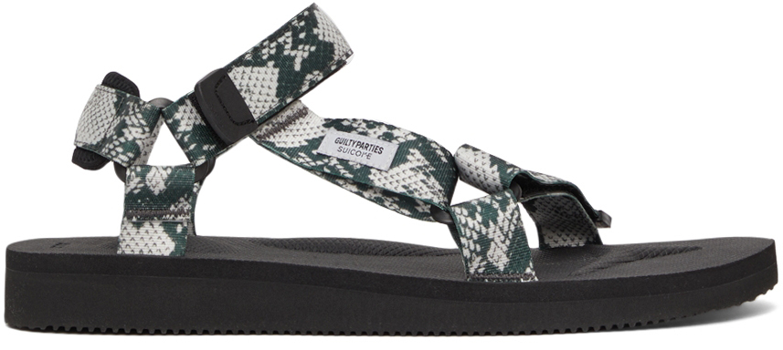 WACKO MARIA White & Green Suicoke Edition DEPA-CAB Sandals | Smart