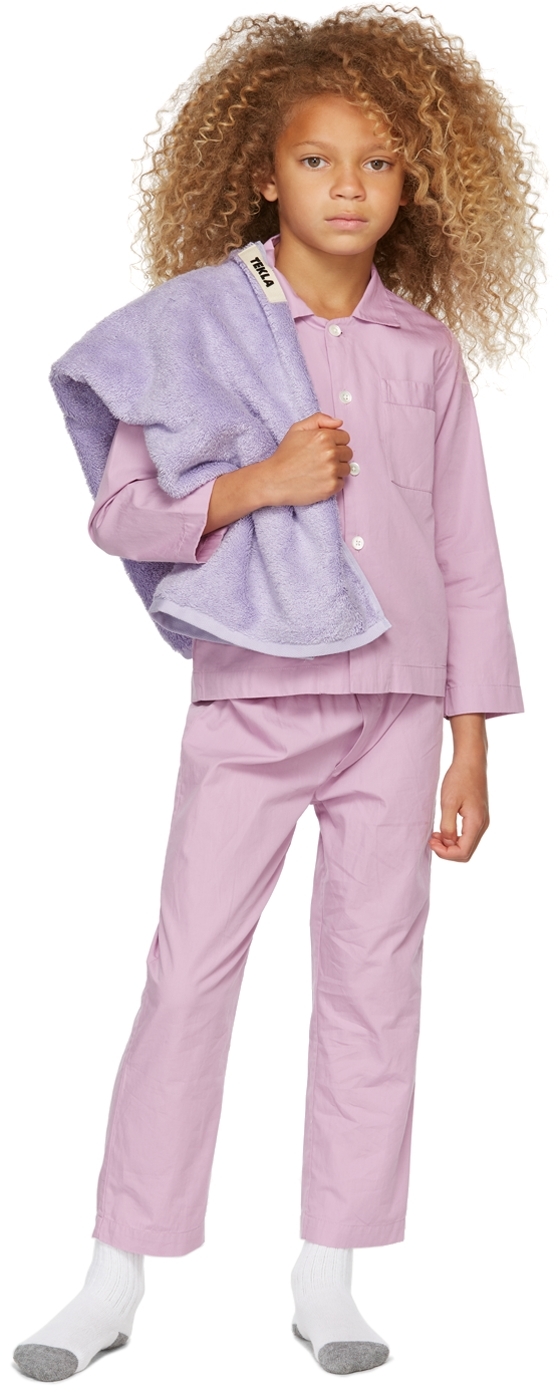Tekla Kids SSENSE Exclusive Kids Purple Sleepwear Set