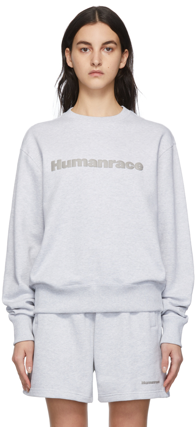 Exclusive Grey Humanrace Tonal Logo Sweatshirt by adidas x Humanrace by Pharrell Williams on Sale