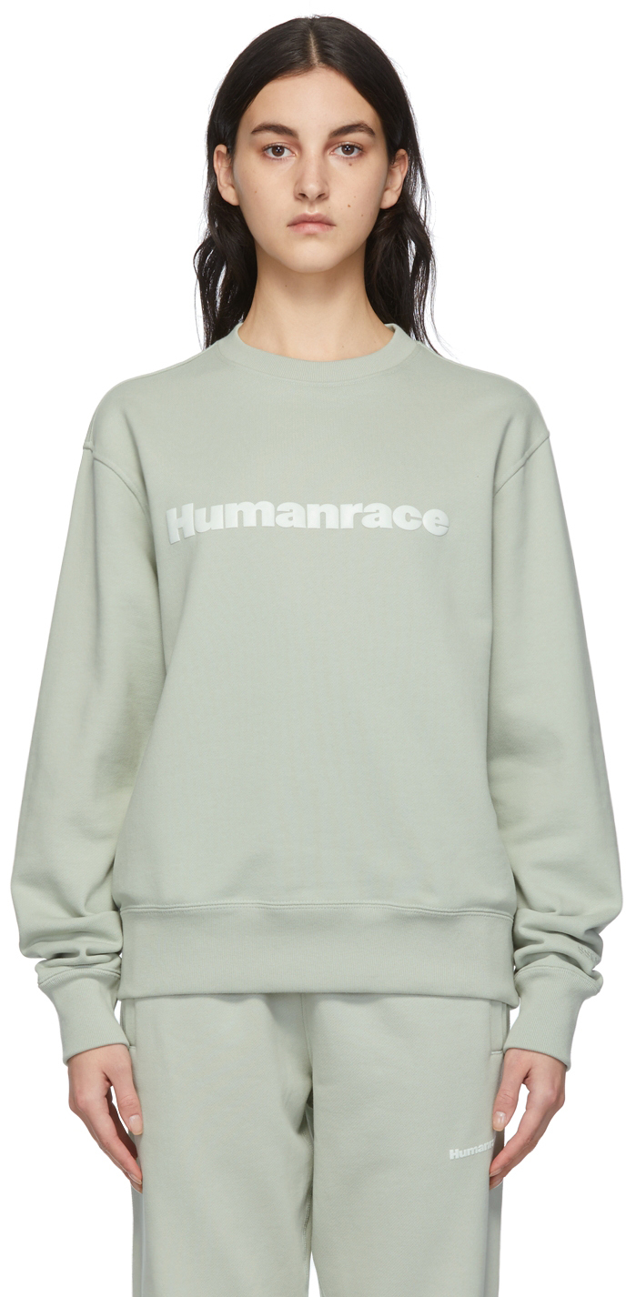 SSENSE Exclusive Green Humanrace Tonal Logo Sweatshirt