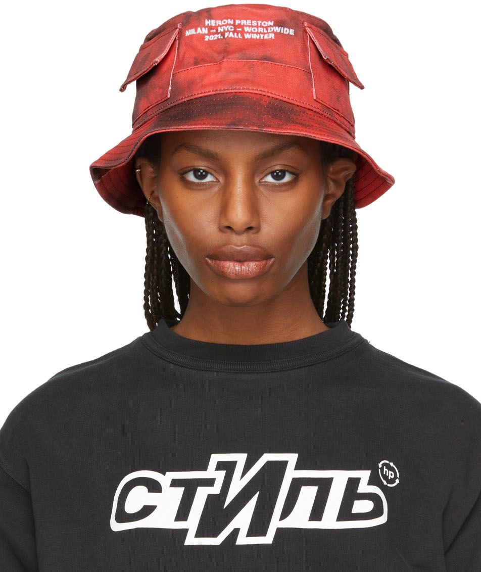 Red Tie-Dye Bucket Hat