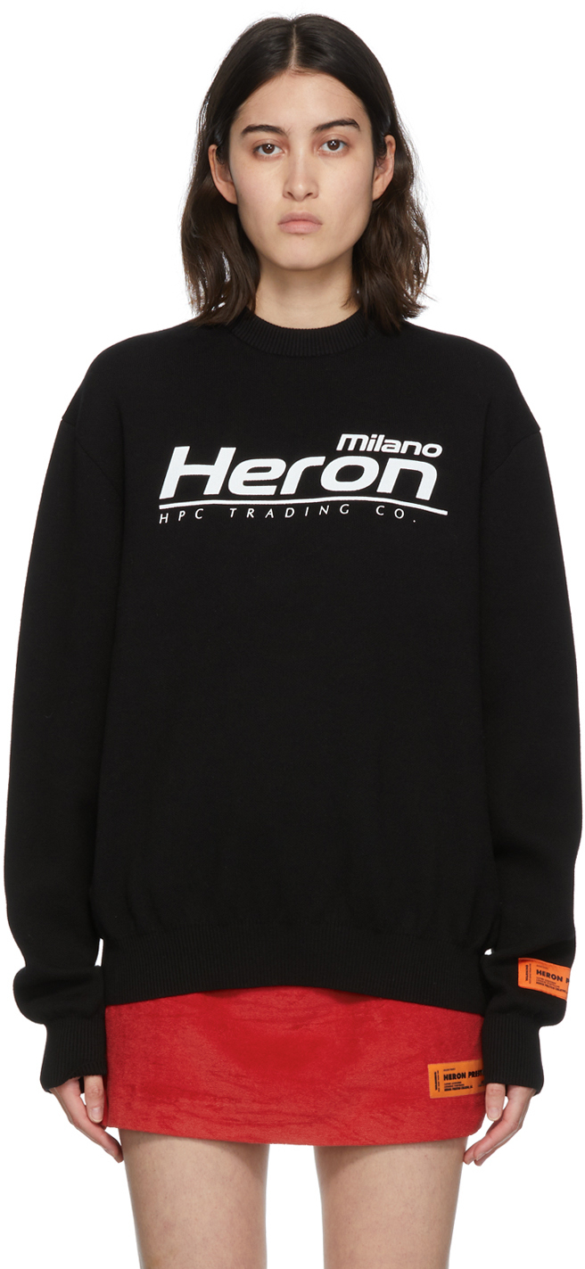 Heron Preston Black Knit Logo Sweatshirt | Smart Closet