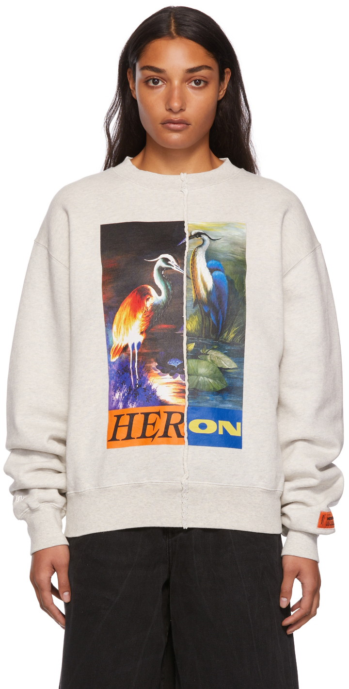 Heron Preston Grey Split Heron Sweatshirt