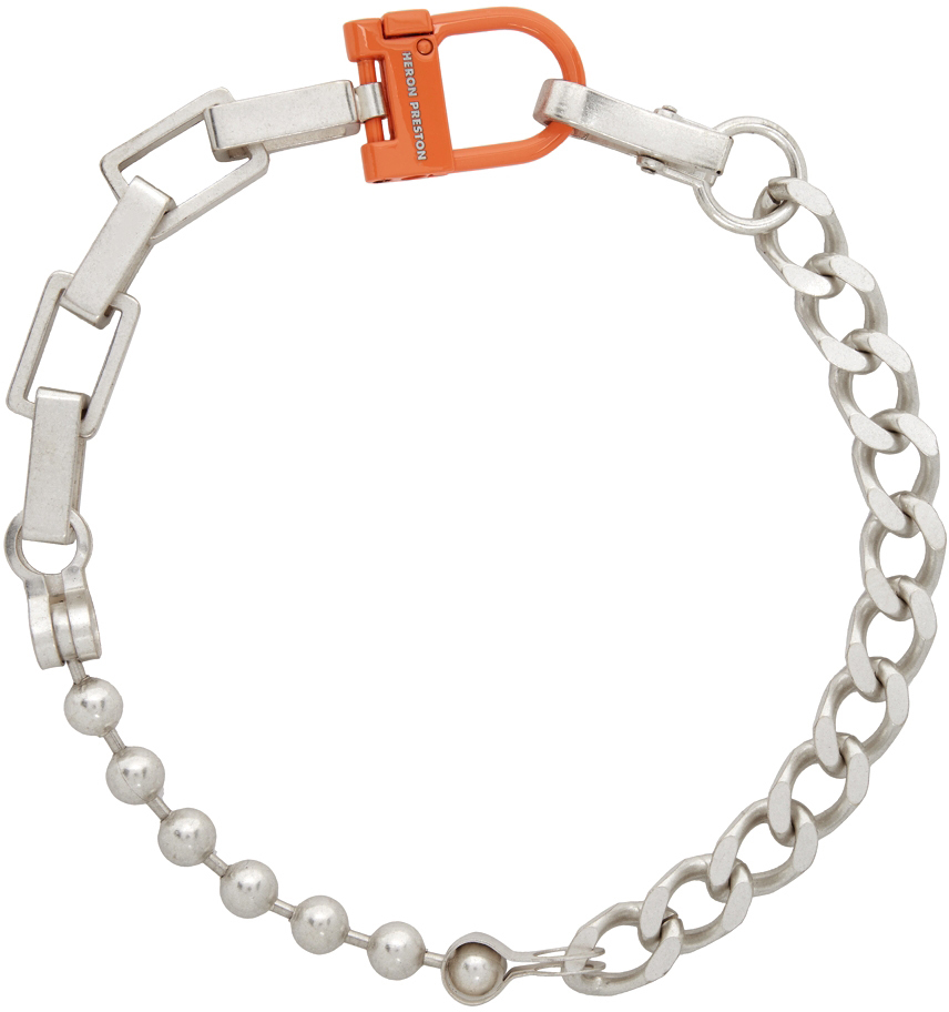 Silver Multichain Necklace by Heron Preston on Sale