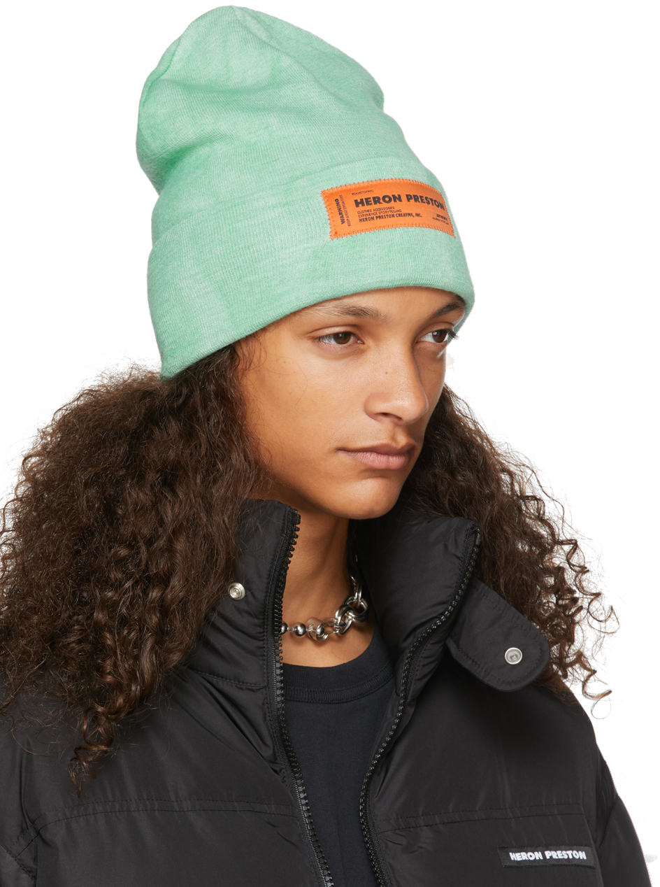 Heron Preston Green Tie-Dye Beanie | Smart Closet