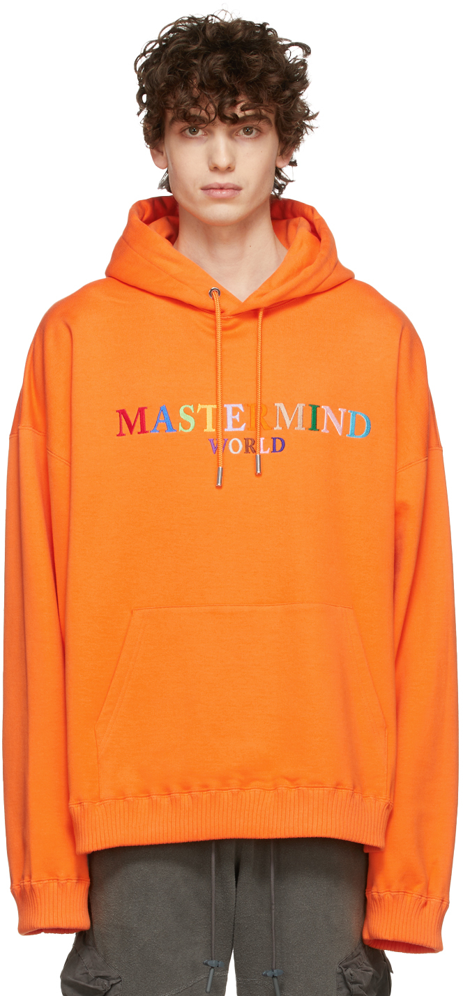 mastermind WORLD Orange Embroidered Logo Hoodie