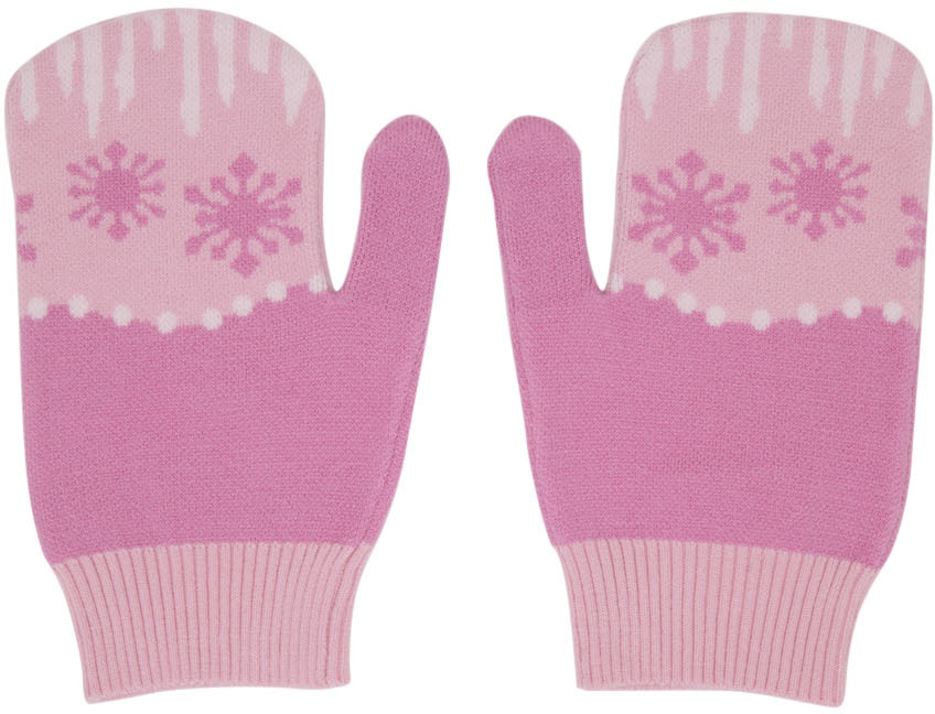 Helmstedt Pink 'les Gloves' Mittens In Pink Landsc