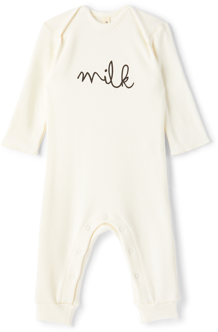 Baby White 'Milk' Bodysuit by Organic Zoo | SSENSE Canada