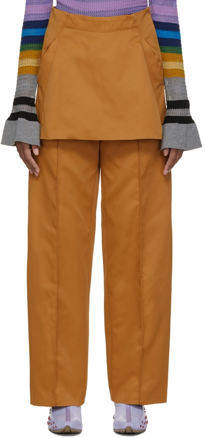 Kiko Kostadinov SSENSE Exclusive Yellow Darted Skirt Trousers