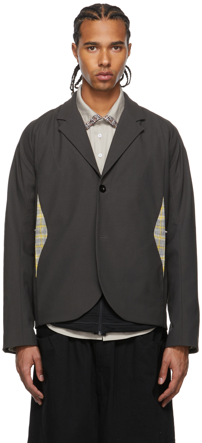 Grey Harkman Darted Shoulder Blazer