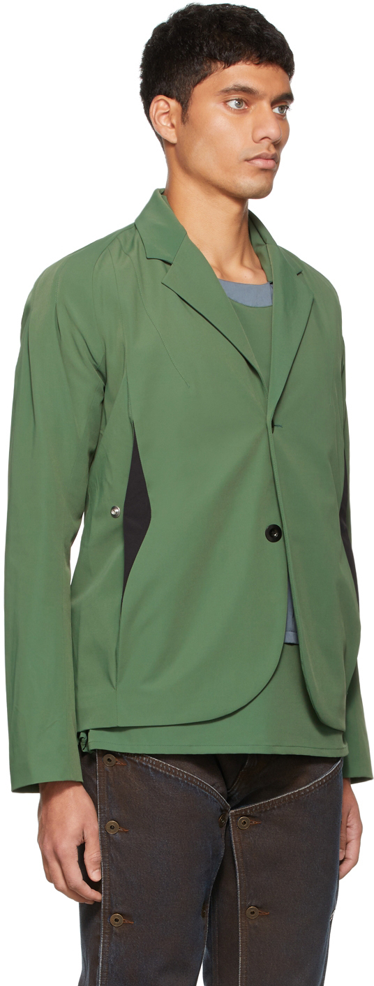 Kiko Kostadinov Green Harkman Darted Shoulder Blazer | Smart Closet