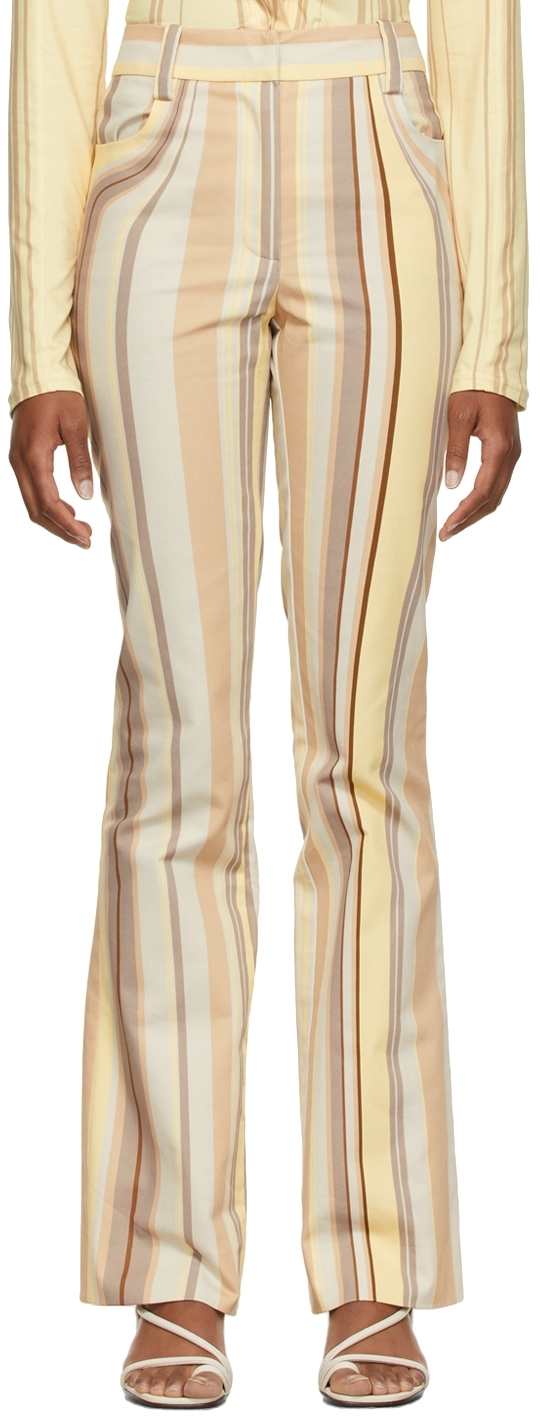 Anne Isabella SSENSE Exclusive Optical Stripe Flared Trousers