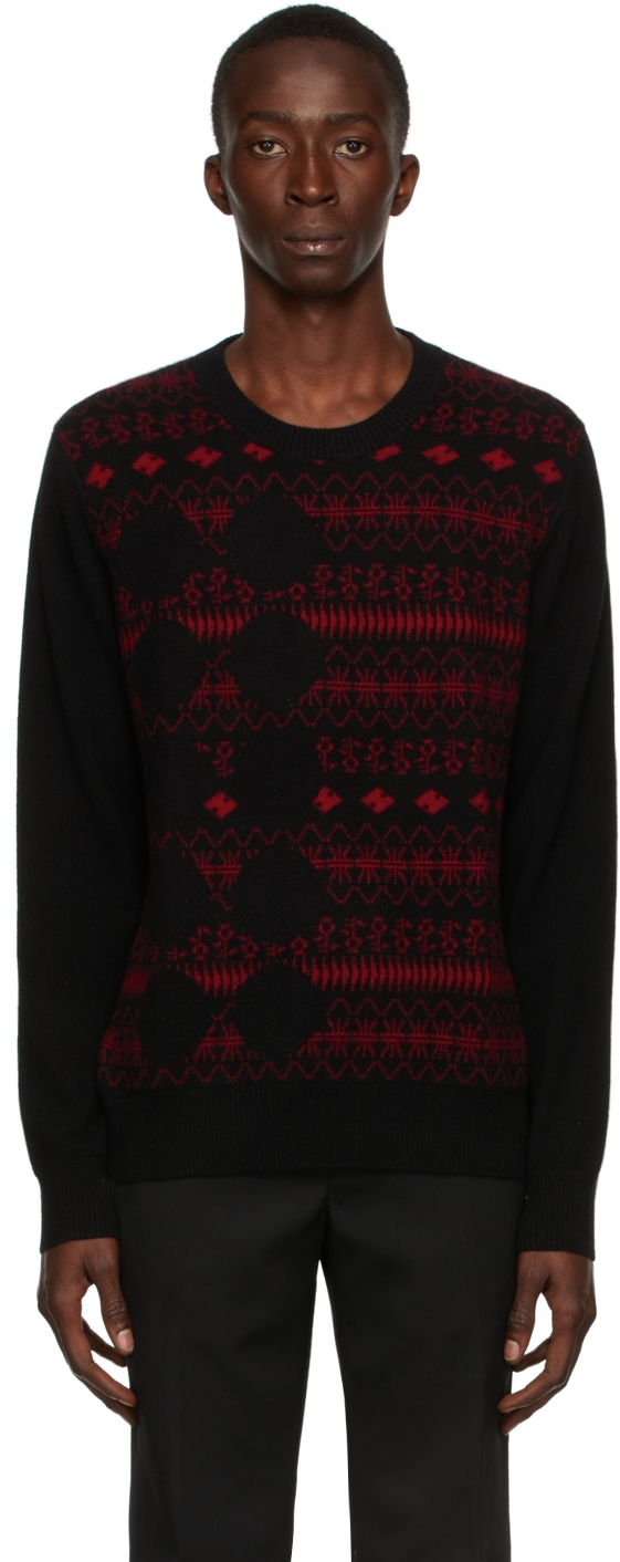 Black & Red Cashmere Warehouse Sweater