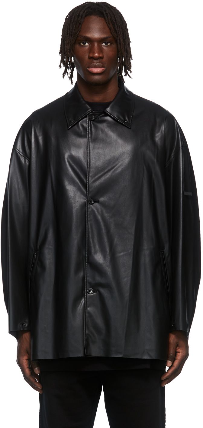 N.Hoolywood Brown Faux-Leather Jacket | Smart Closet