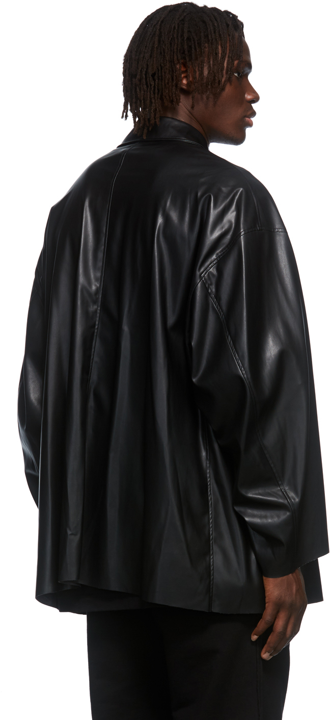 N.Hoolywood Brown Faux-Leather Jacket | Smart Closet