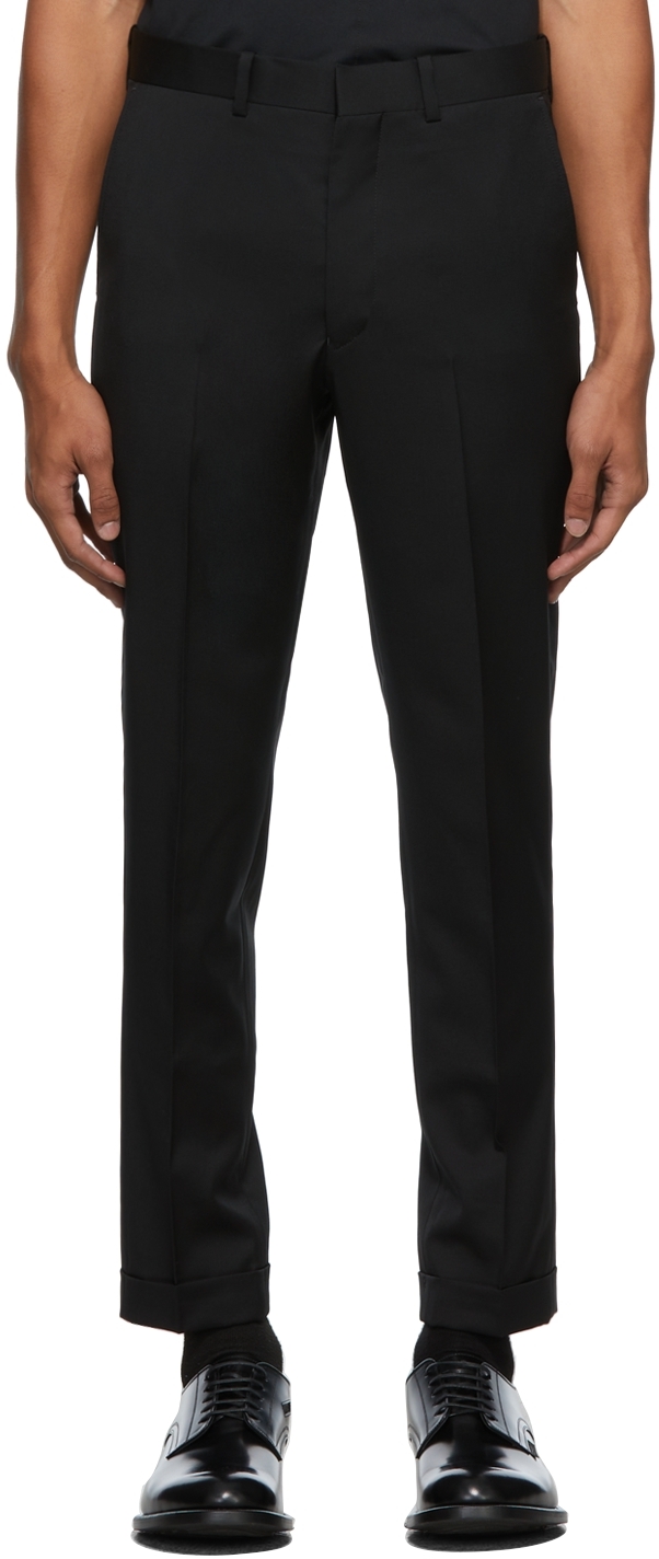 NHoolywood  Black Flat Front Slim Dress Pants  HBX  Globally Curated  Fashion and Lifestyle by Hypebeast