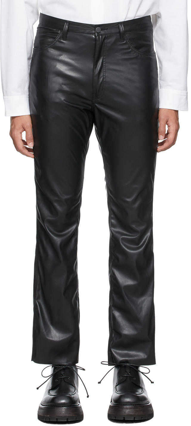 N.Hoolywood Black Synthetic Leather Pants | Smart Closet