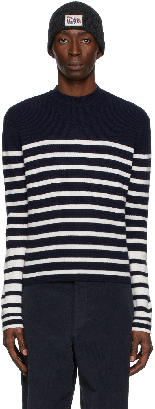 PARADIS PERDUS Navy & White Celestin Striped Sweater