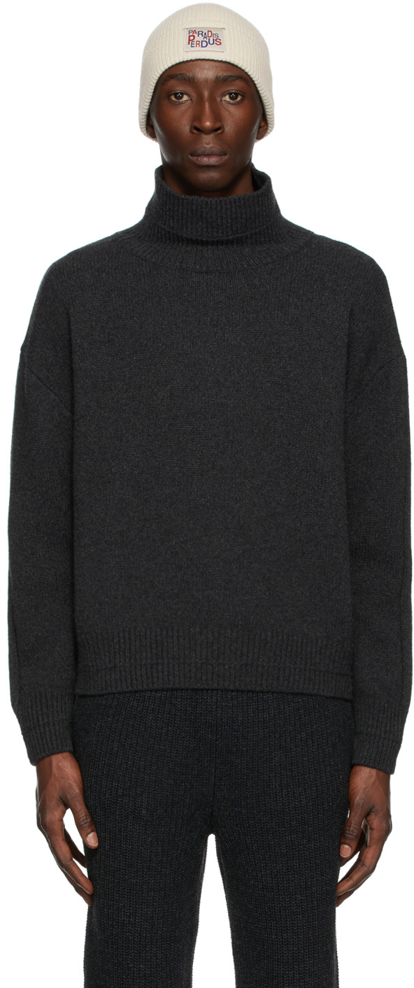 PARADIS PERDUS Black Gaspard Turtleneck Sweater