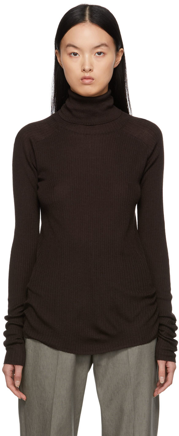 Brown Spell Turtleneck Sweater by HOPE on Sale