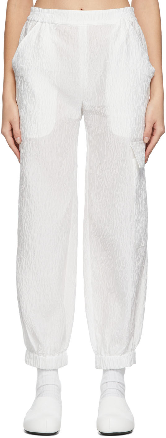 White Matelassé Jackson Trousers