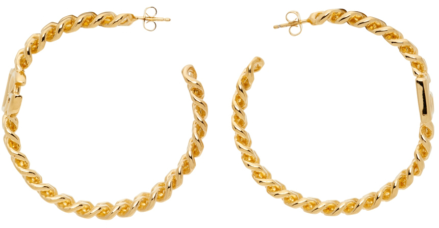 Dolce & Gabbana Gold Curb Chain Hoop Earrings