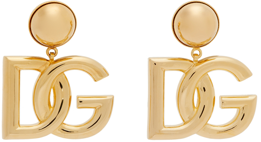 Dolce & Gabbana Gold DG Logo Clip-On Earrings