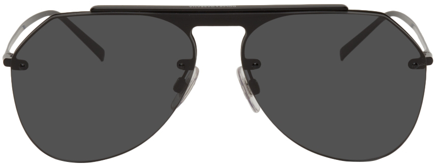 Dolce & Gabbana: Black Aviator Sunglasses | SSENSE