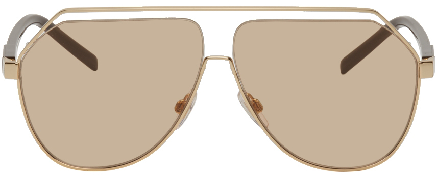 Dolce & Gabbana Gold & Brown Less Is Chic Sunglasses