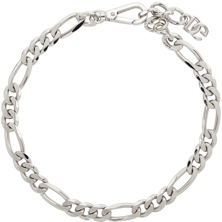 Dolce & Gabbana: Silver Chain Choker Necklace | SSENSE
