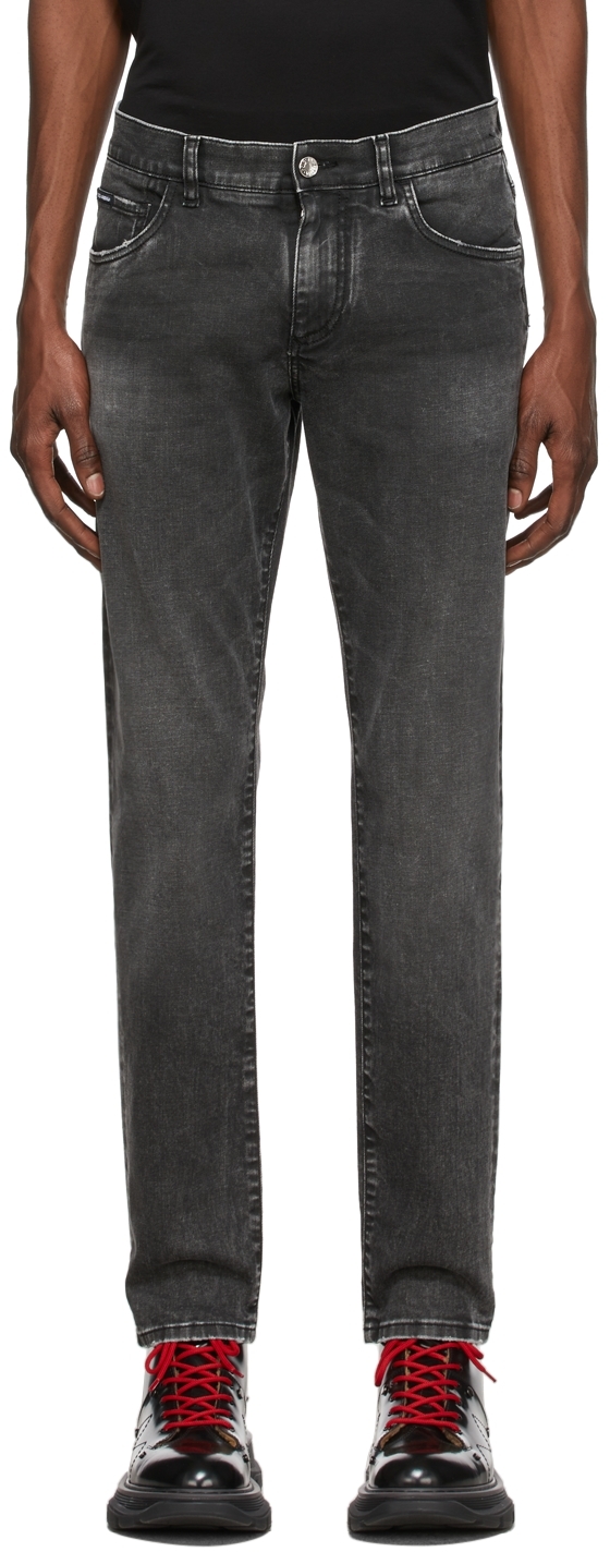& Gabbana: Grey Stretch Slim-Fit Jeans | SSENSE