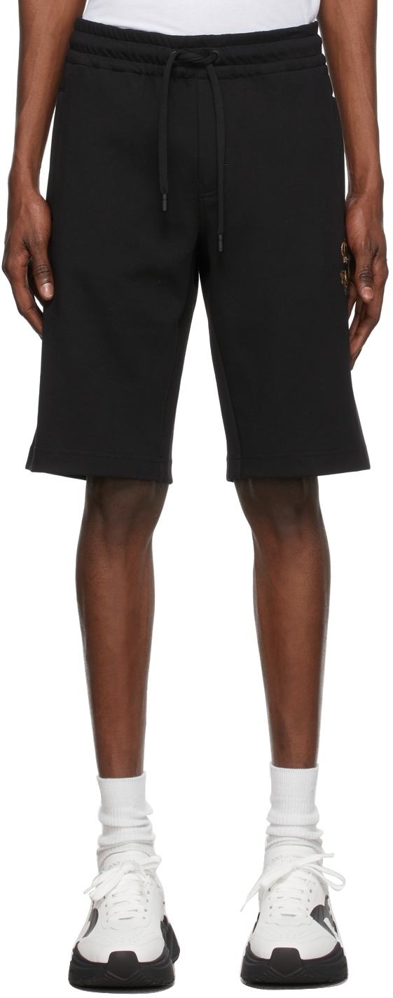 det er nytteløst studie Kritik Dolce & Gabbana: Black Embroidered Jogging Shorts | SSENSE