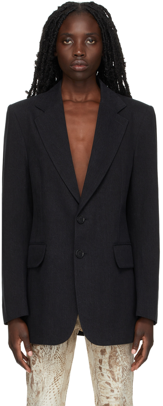 SSENSE Exclusive Black Denim Capsule Blazer