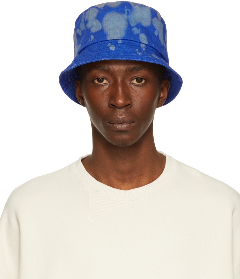 Blue Hand-Dyed Bucket Hat by NOMA t.d. on Sale