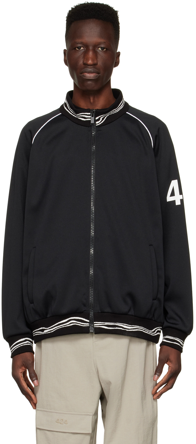 424 Black Polyester Bomber Jacket In 99.0 Black