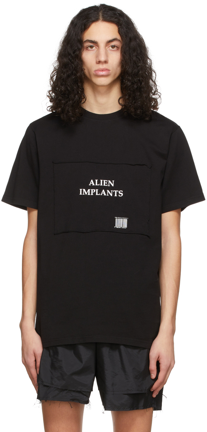 424: Black 'Alien Implants' T-Shirt | SSENSE