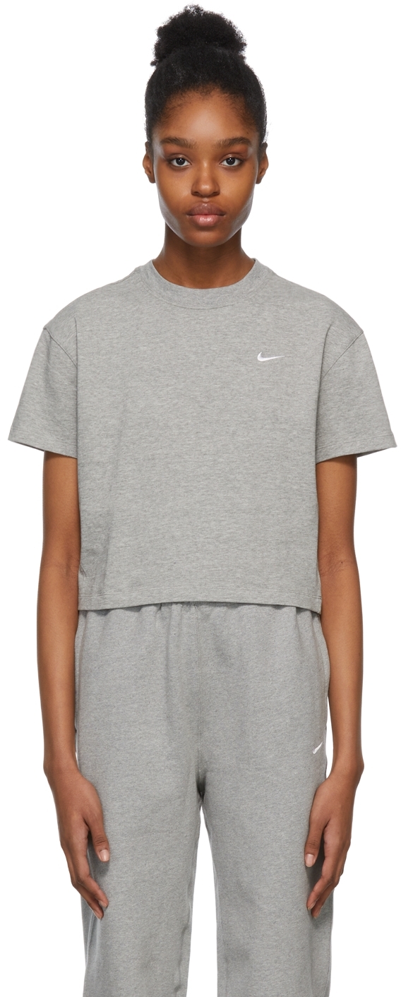 Nike Heather Grey Solo Swoosh T-Shirt