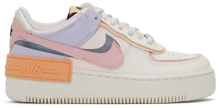 Nike White & Multicolor Air Force 1 Shadow Sneakers