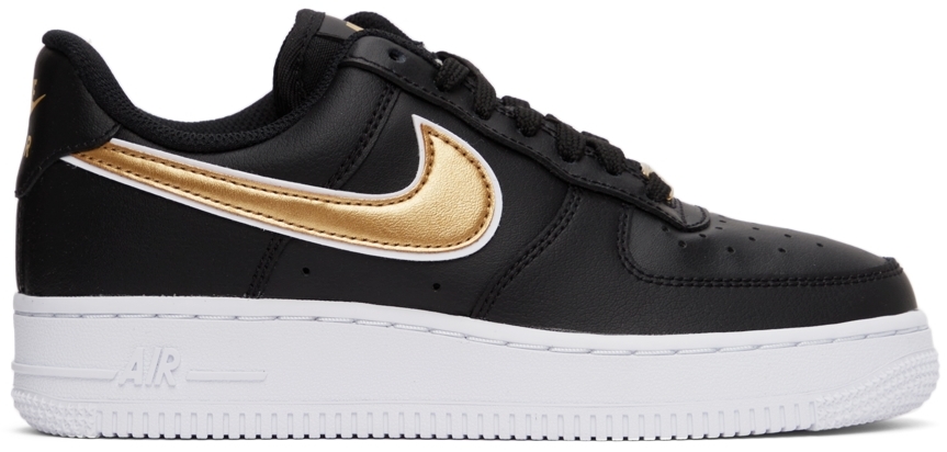nike black and gold air force 1