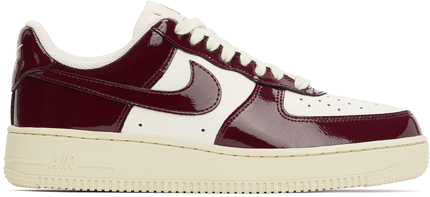 Nike Off-White & Burgundy Air Force 1 Sneakers