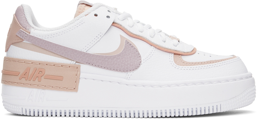 Nike Pink & White Air Force 1 Shadow Sneakers