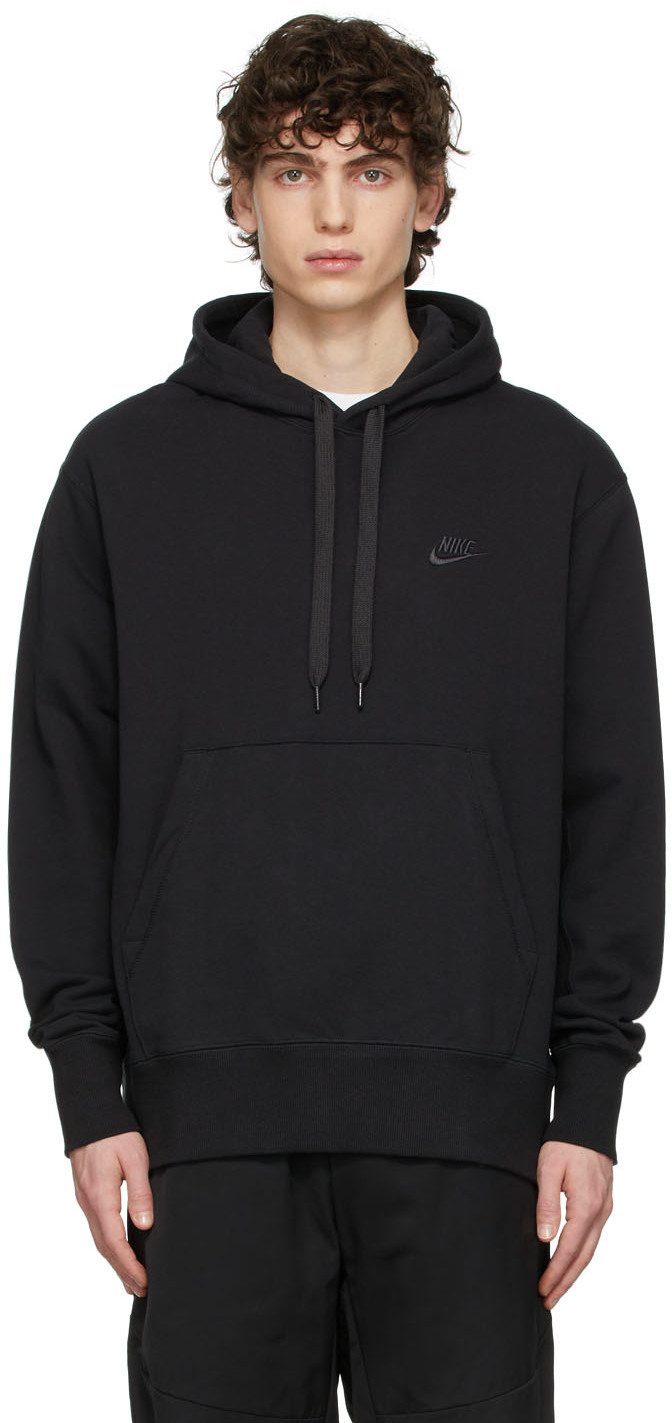 Nike: Black NSW Classic Fleece Hoodie | SSENSE Canada