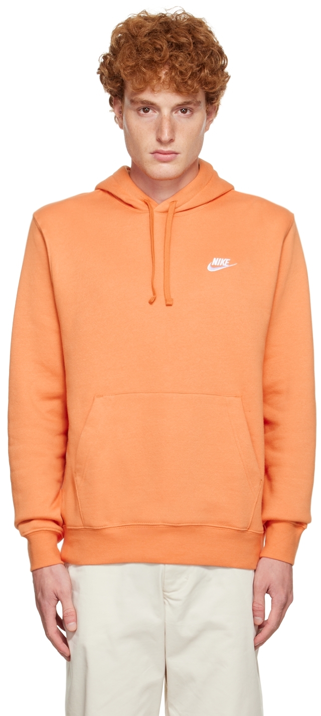 Nike: Orange Sportswear Club Hoodie | SSENSE Canada