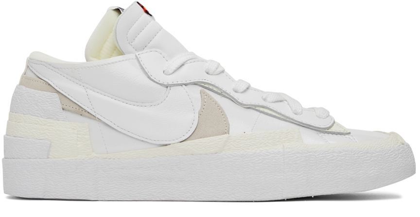 Nike White & Off-white Sacai Edition Blazer Low Sneakers In Weiss ...